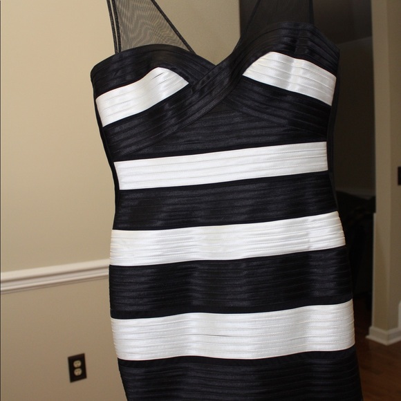 BCBG MAX AZARIA Mara black & white cocktail dress - Picture 5 of 6
